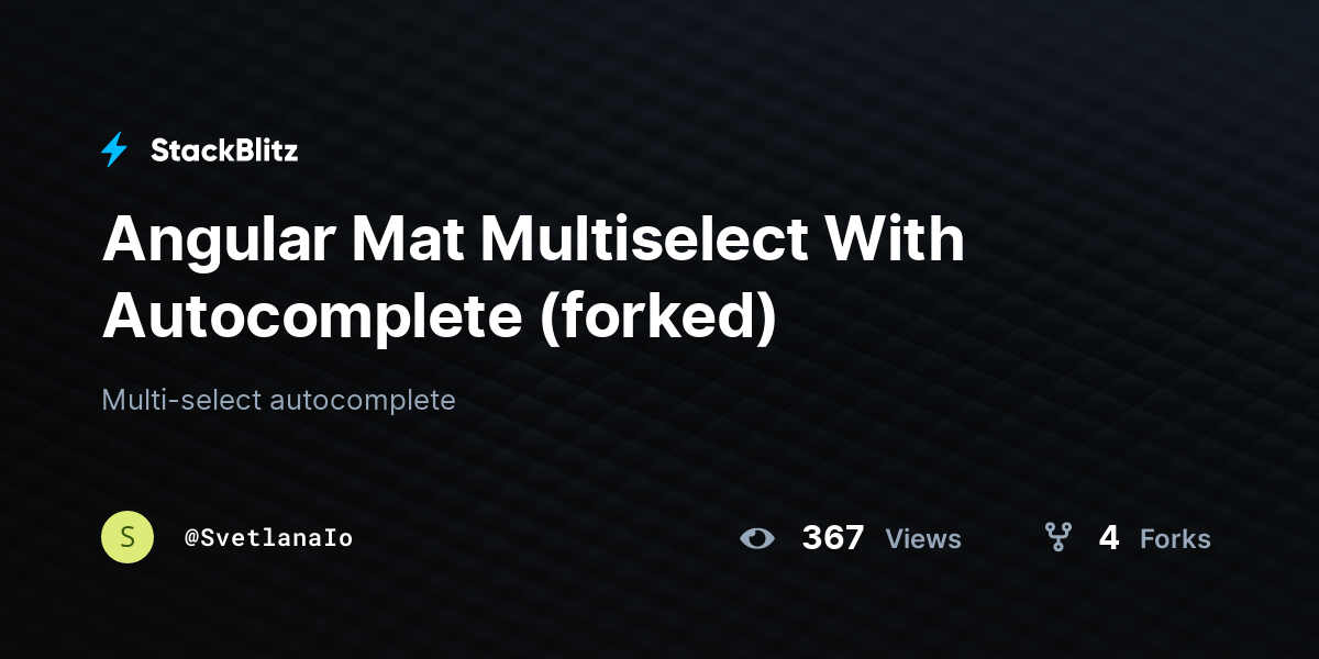 Angular Mat Multiselect With Autocomplete (forked) - StackBlitz