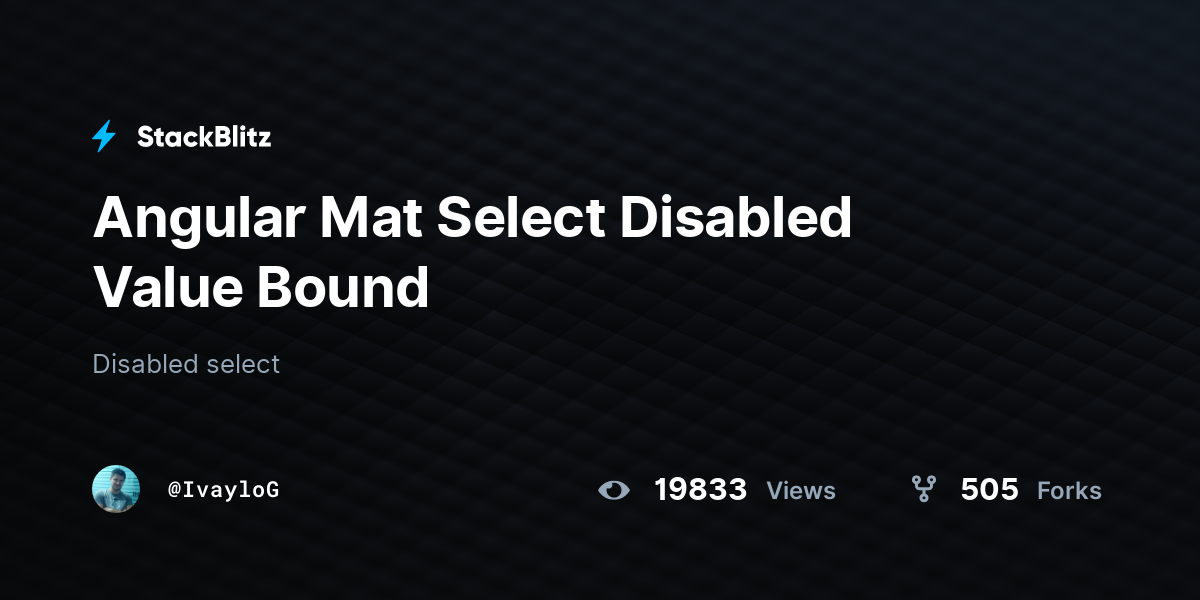 angular-mat-select-disabled-value-bound-stackblitz