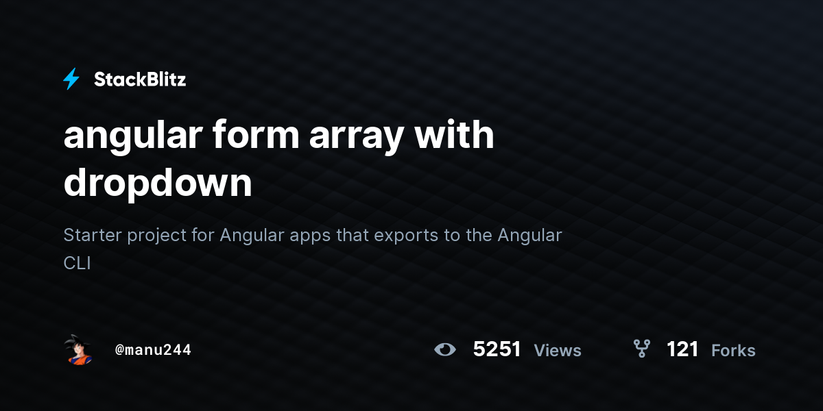 angular form array with dropdown - StackBlitz