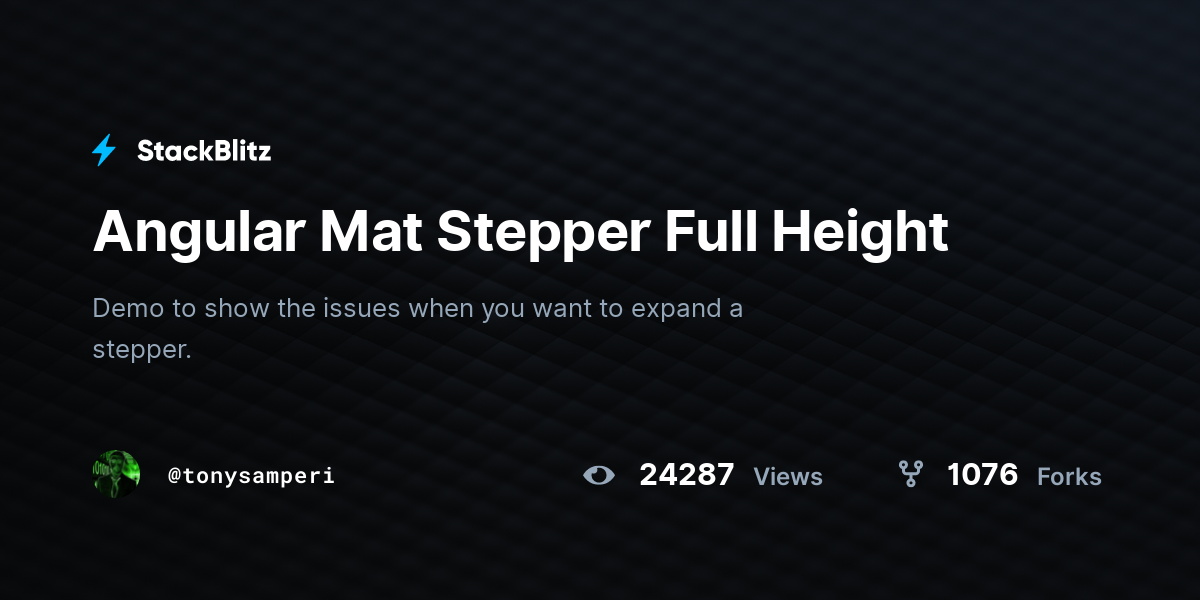 Angular Mat Stepper Full Height - StackBlitz