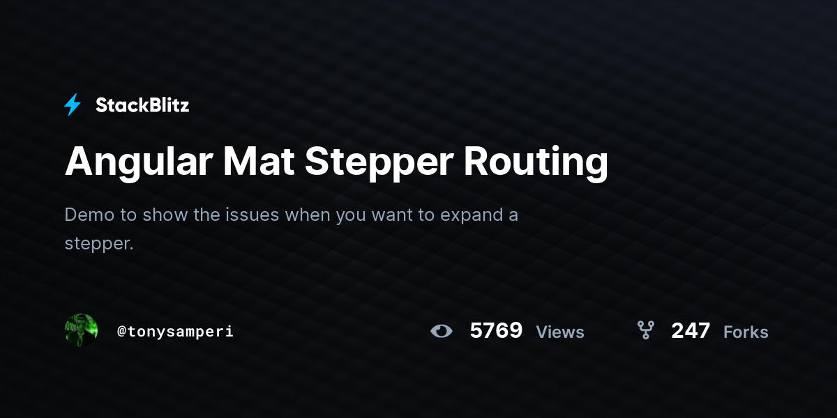 Angular Mat Stepper Routing - StackBlitz
