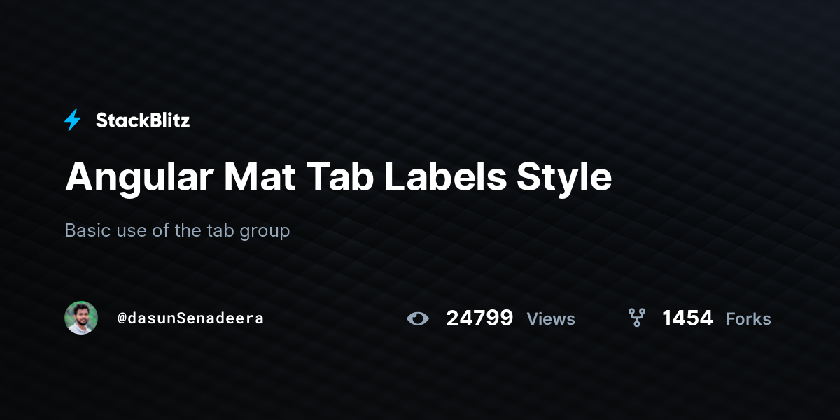Angular Mat Tab Labels Style StackBlitz