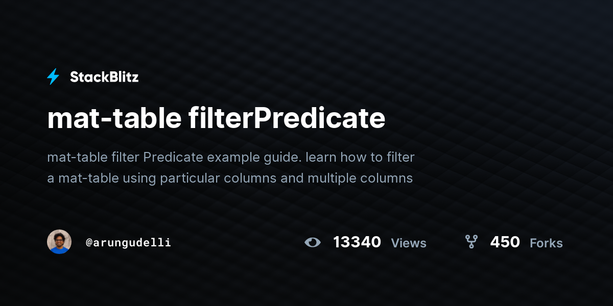 mat-table filterPredicate - StackBlitz