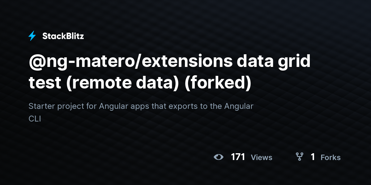 @ng-matero/extensions data grid test (remote data) (forked) - StackBlitz