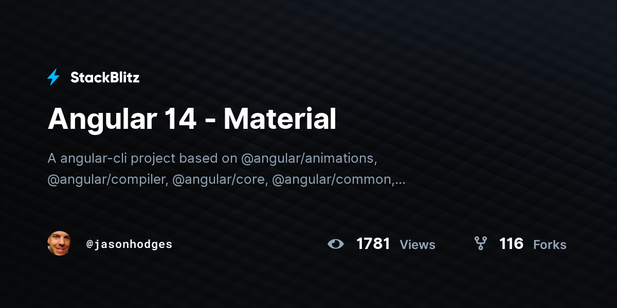 Angular 14 - Material - StackBlitz