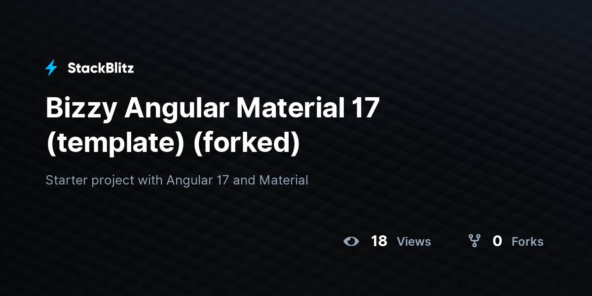 Bizzy Angular Material 17 (template) (forked) - StackBlitz
