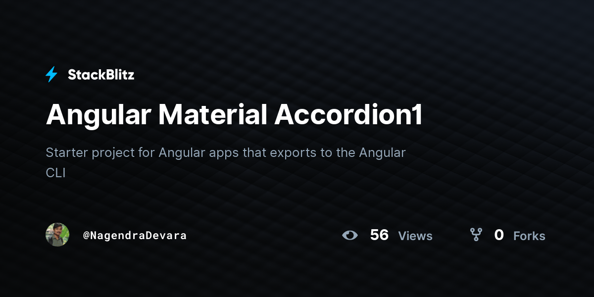 Angular Material Accordion1 StackBlitz