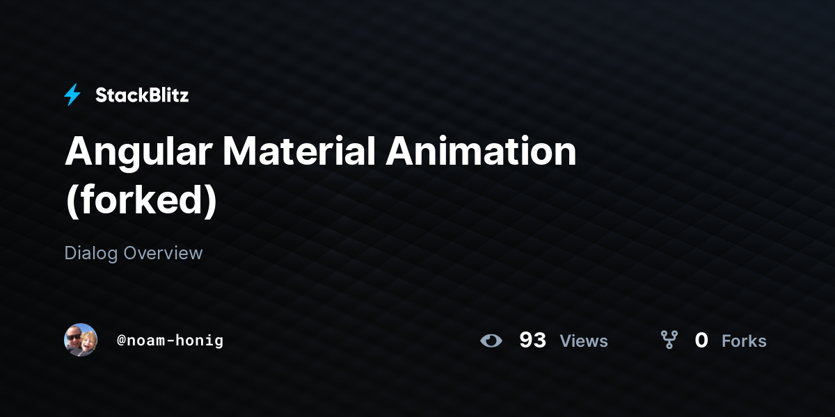 Angular Material Animation (forked) - StackBlitz