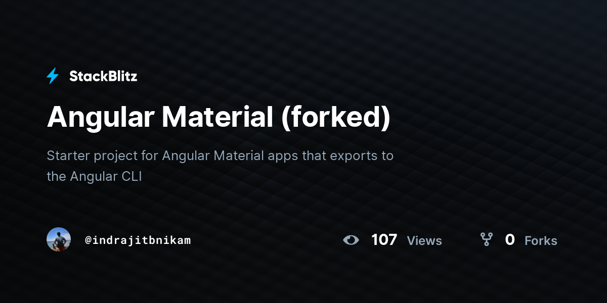 Angular Material (forked) - StackBlitz