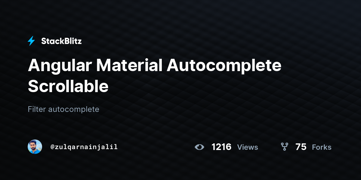 Angular Material Scrollable StackBlitz