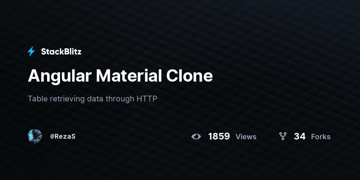Angular Material Clone - StackBlitz