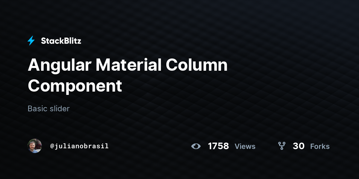 Angular Material Column Component - StackBlitz