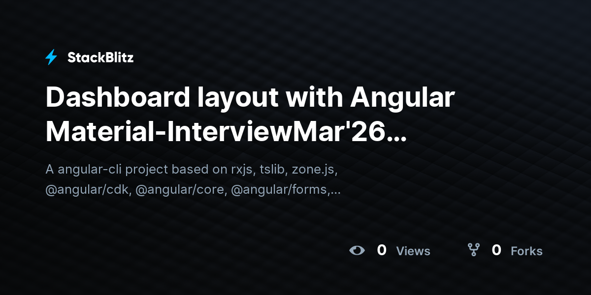 Dashboard layout with Angular Material-InterviewMar'26 (duplicated ...