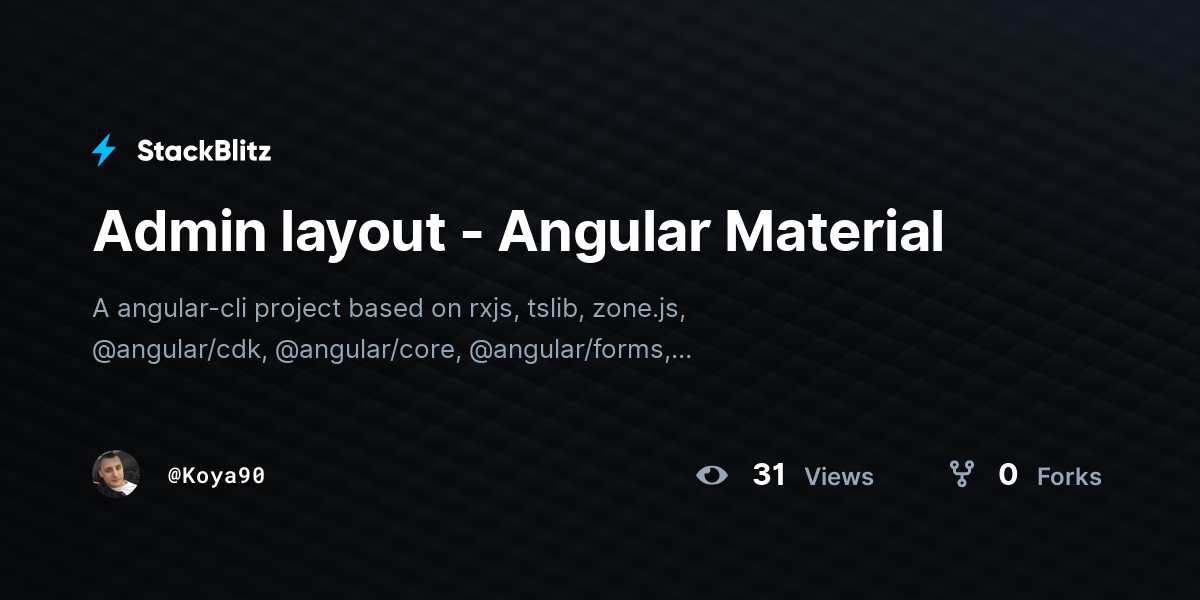 Admin layout - Angular Material - StackBlitz