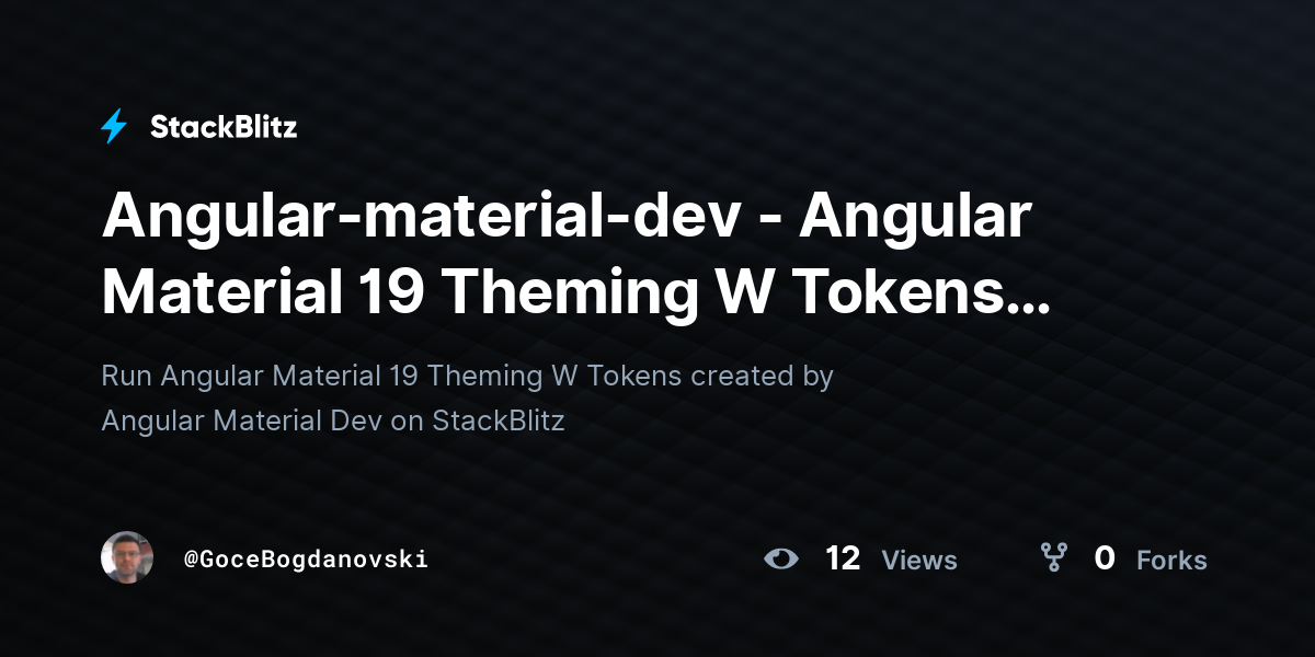 Angular Material Design Tokens