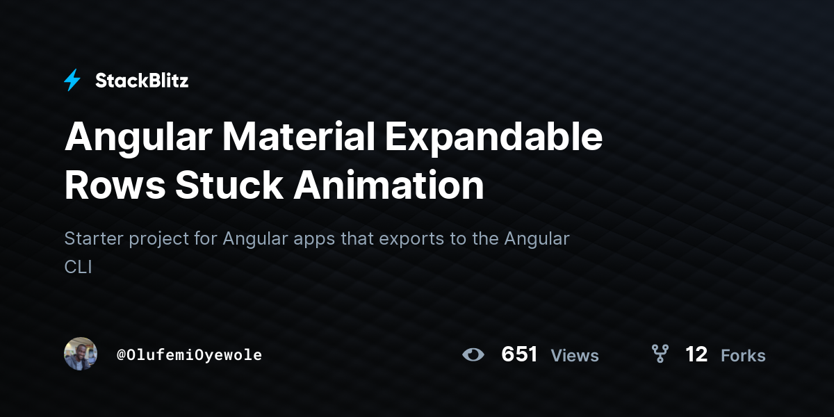 Angular Material Expandable Rows Stuck Animation - StackBlitz