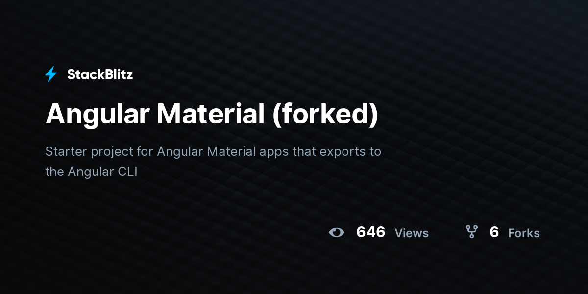 Angular Material (forked) - StackBlitz