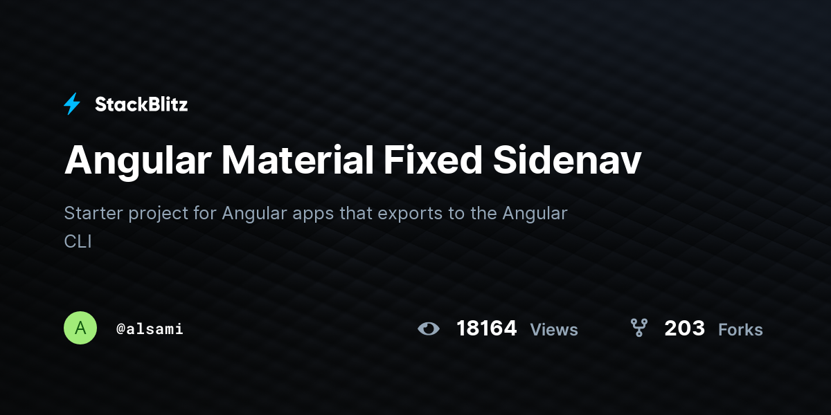 Angular Material Fixed Sidenav - StackBlitz