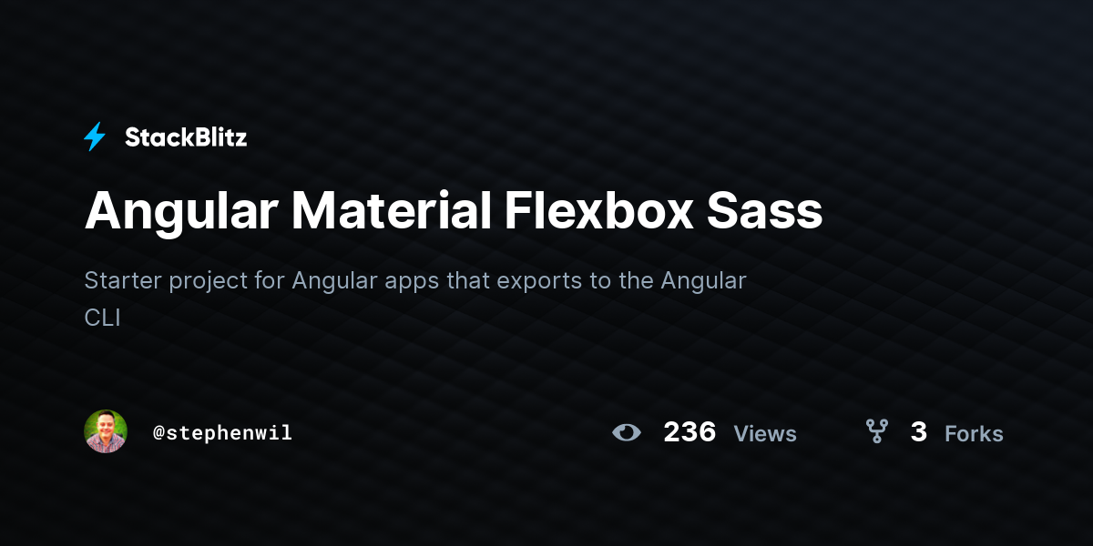Angular Material Flexbox Sass - StackBlitz