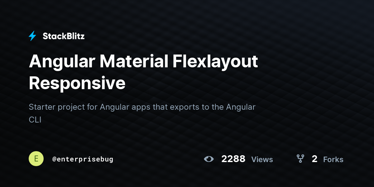 Angular Material Flexlayout Responsive - StackBlitz