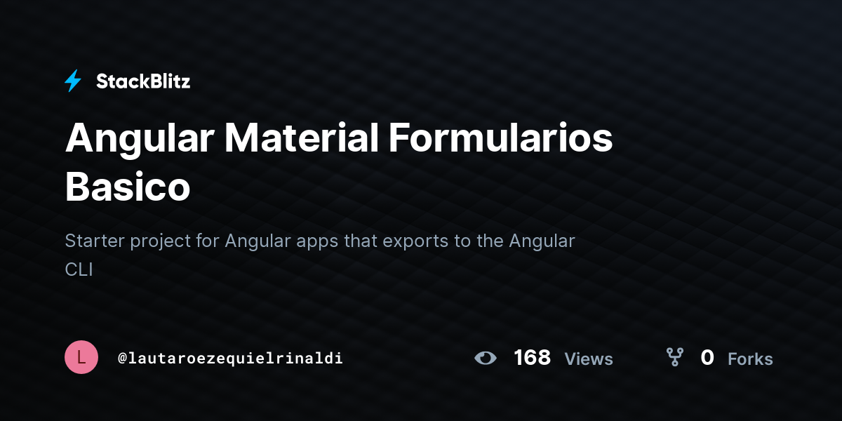 Angular Material Formularios Basico - StackBlitz