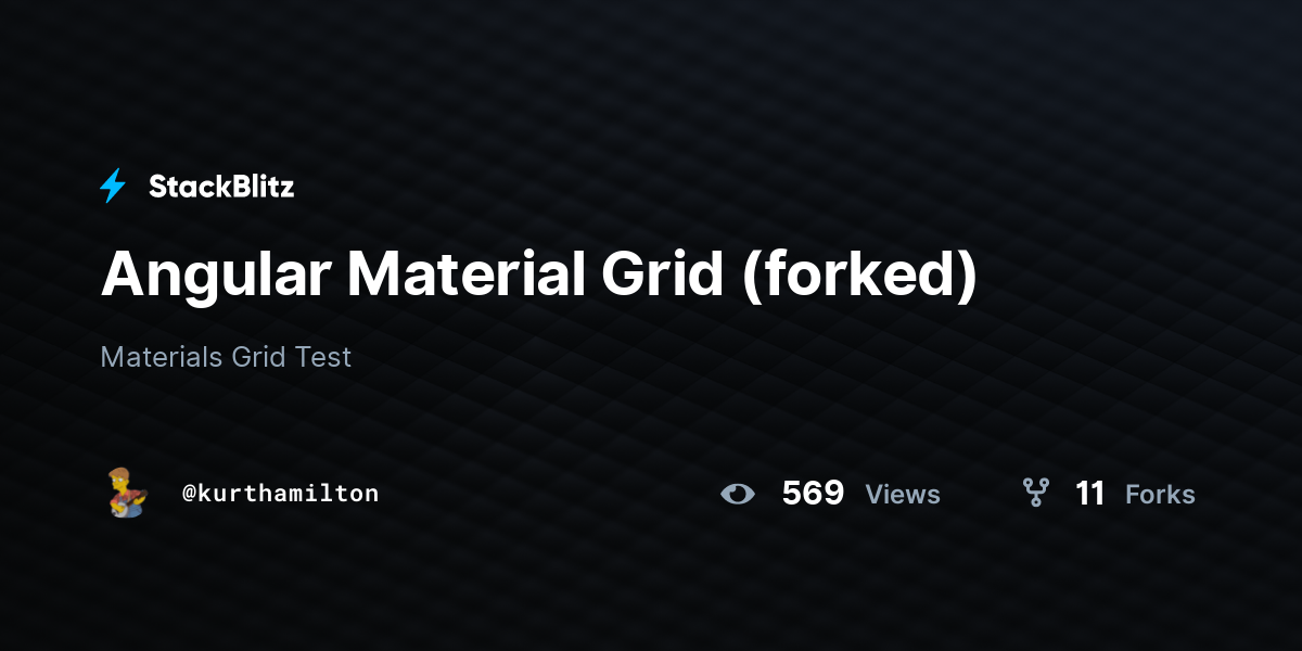 Angular Material Grid (forked) - StackBlitz