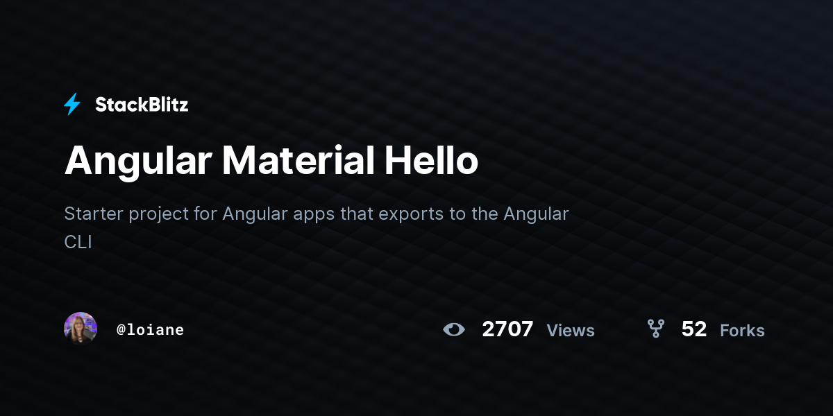 Angular Material Hello - StackBlitz