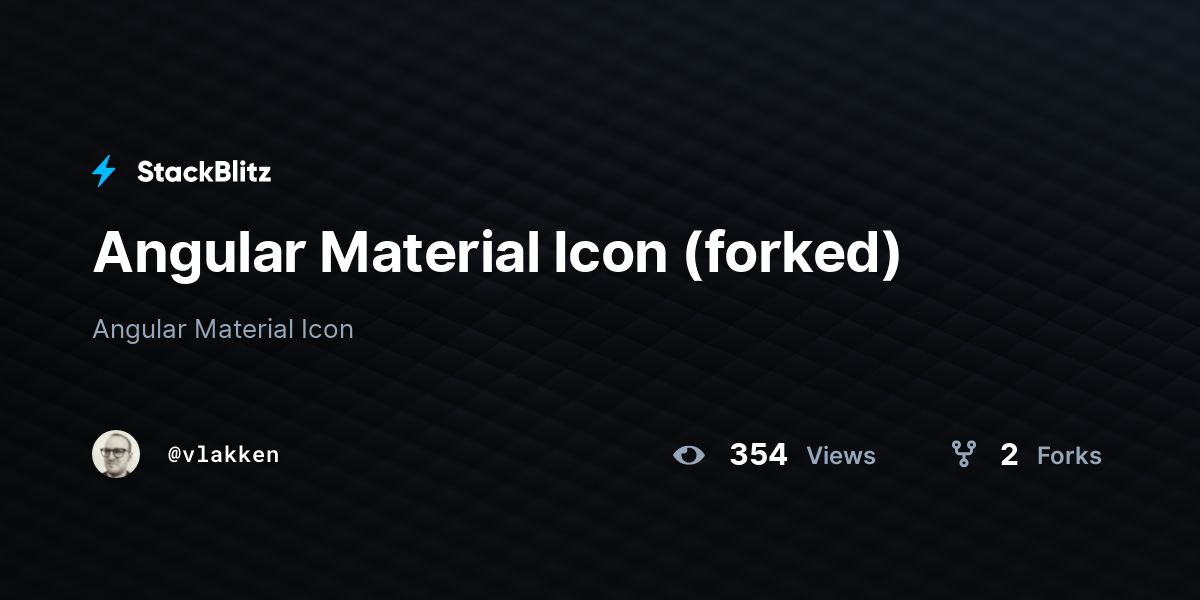 Angular Material Icon (forked) - StackBlitz