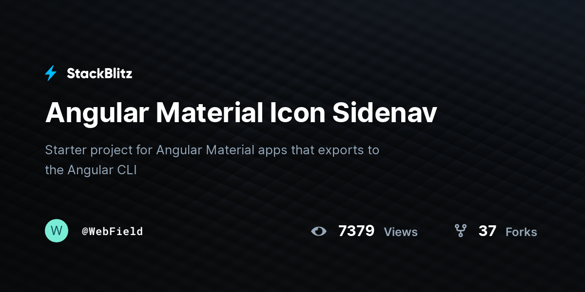 Angular Material Icon Sidenav - StackBlitz