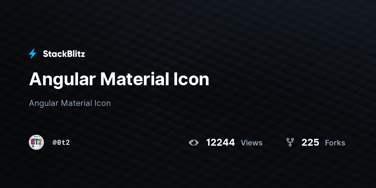 Angular Material Icon - StackBlitz