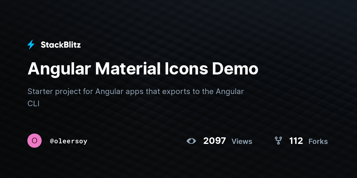 Angular Material Icons Demo - StackBlitz