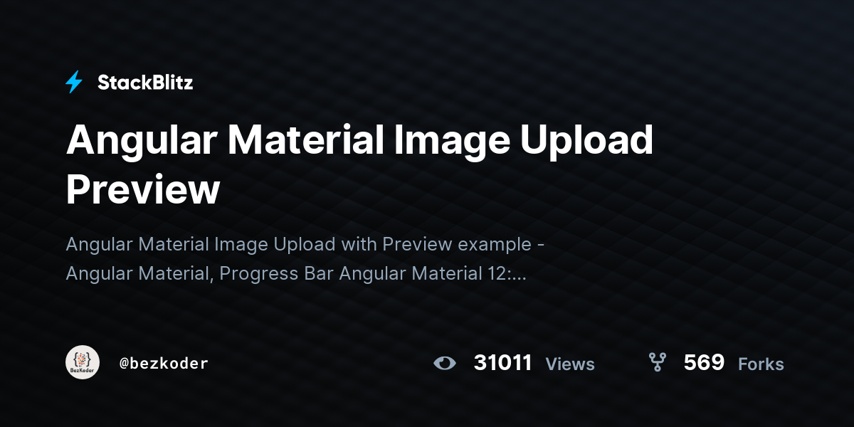 Angular Material Image Upload Preview - StackBlitz