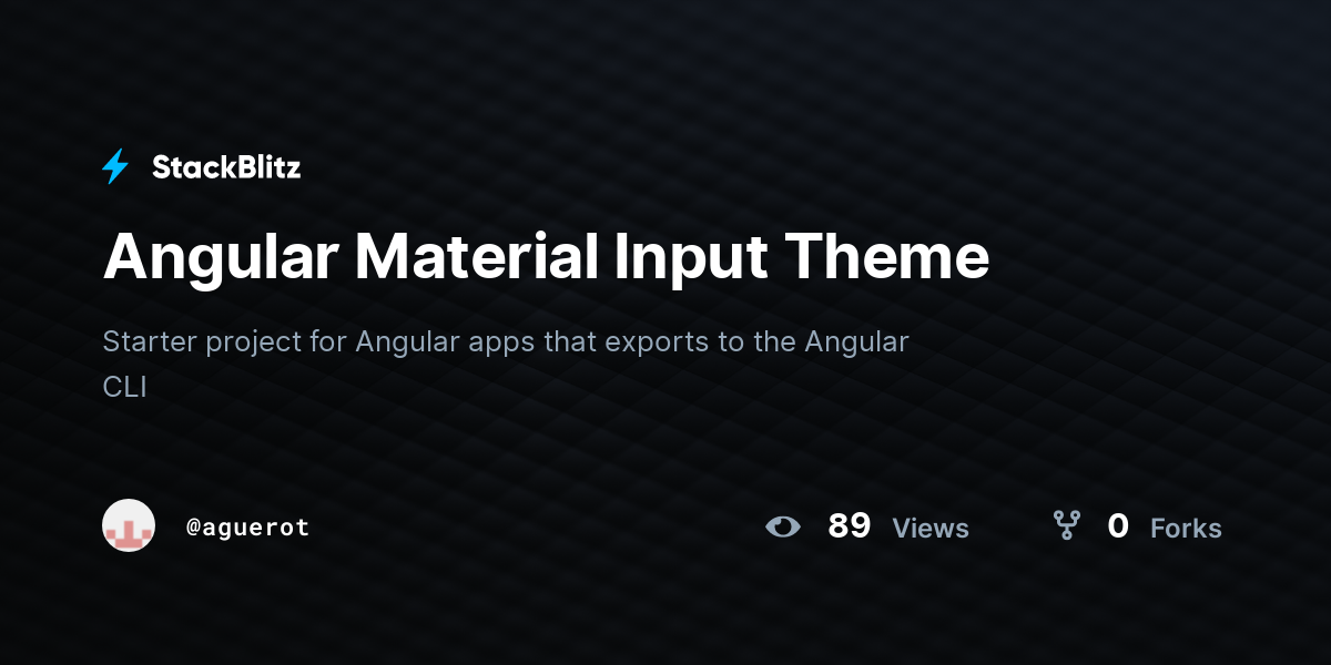 Angular Material Input Theme - StackBlitz