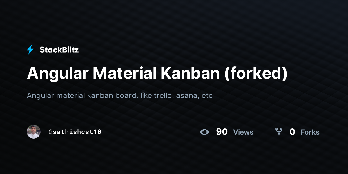 Angular Material Kanban (forked) - StackBlitz