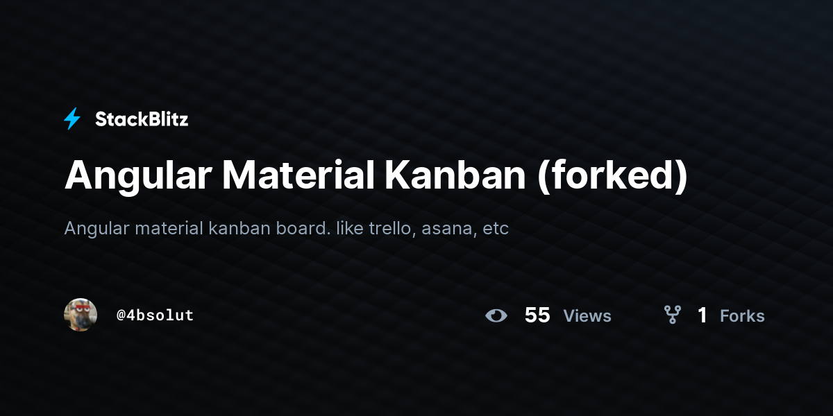 Angular Material Kanban (forked) - StackBlitz