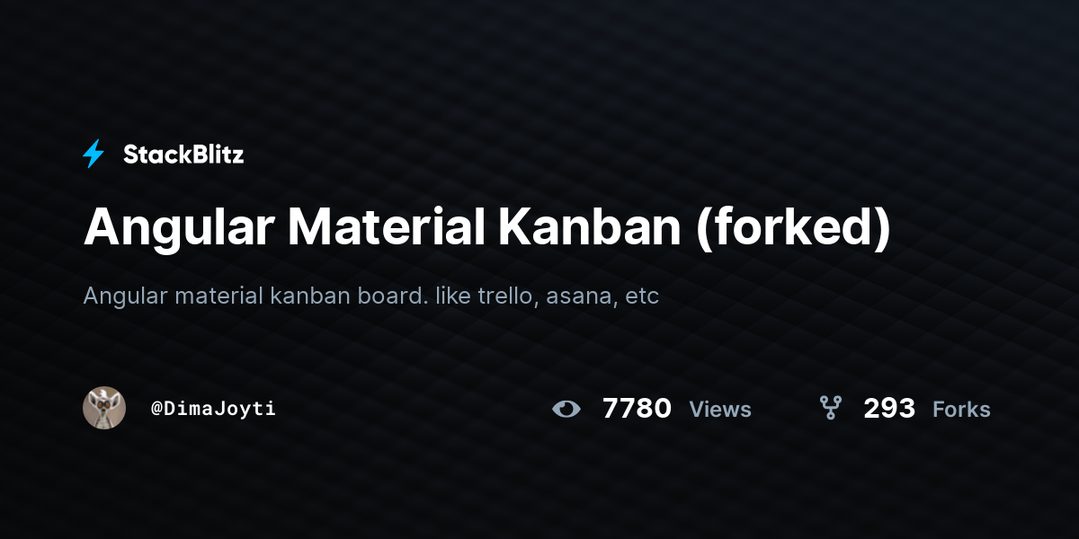 Angular Material Kanban (forked) - StackBlitz