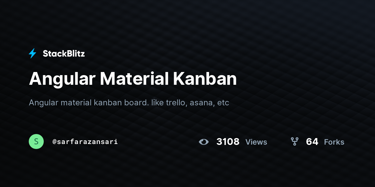 Angular Material Kanban - StackBlitz