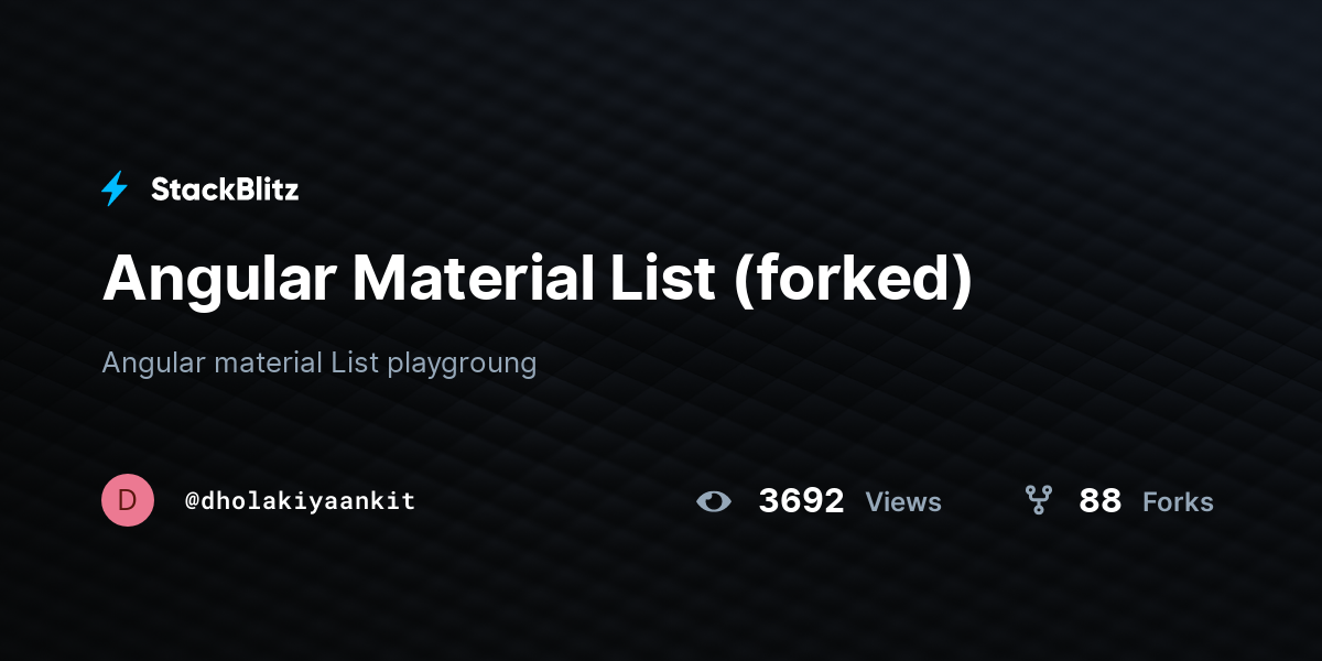 Angular Material List (forked) - StackBlitz