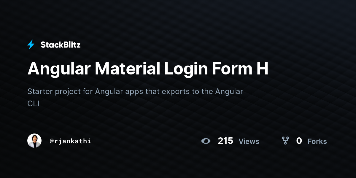 Angular Material Login Form H - StackBlitz