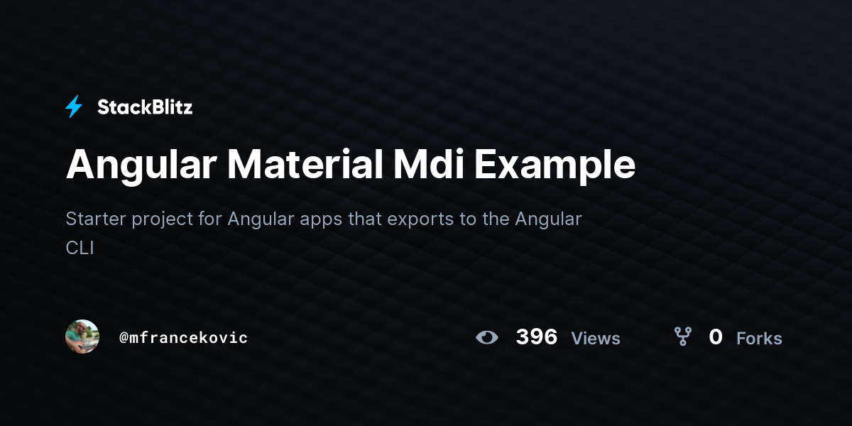 Angular Material Mdi Example - StackBlitz