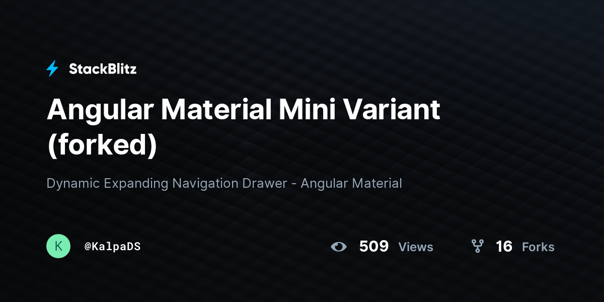 Angular Material Mini Variant (forked) - StackBlitz