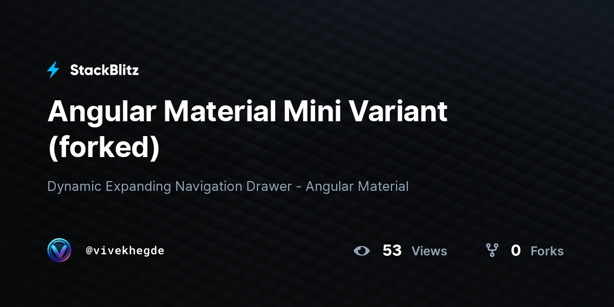 Angular Material Mini Variant (forked) - StackBlitz