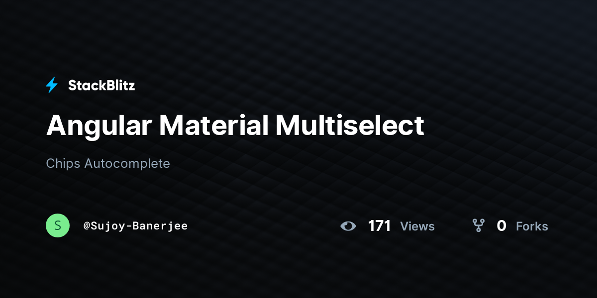 Angular Material Multiselect - StackBlitz