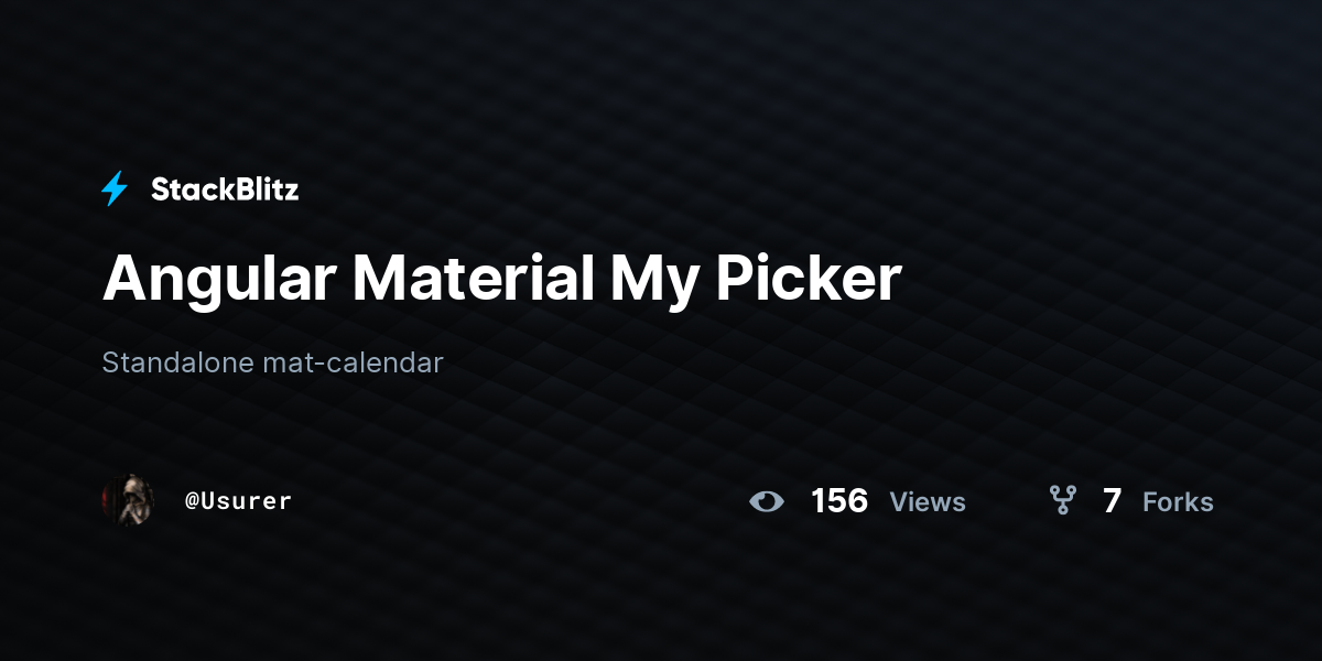 Angular Material My Picker - StackBlitz