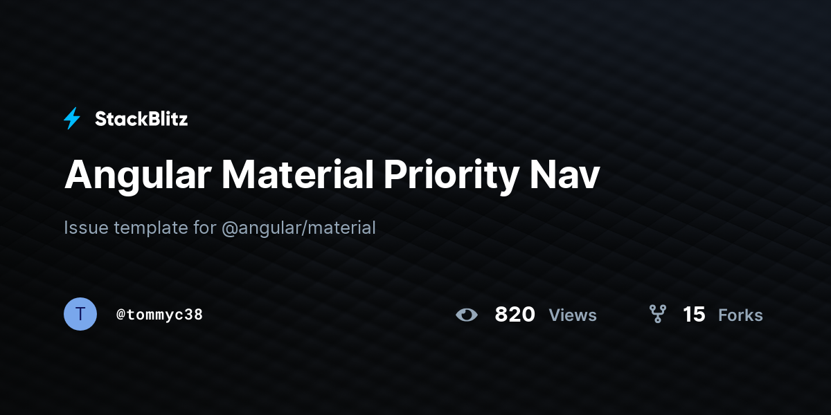 Angular Material Priority Nav - StackBlitz