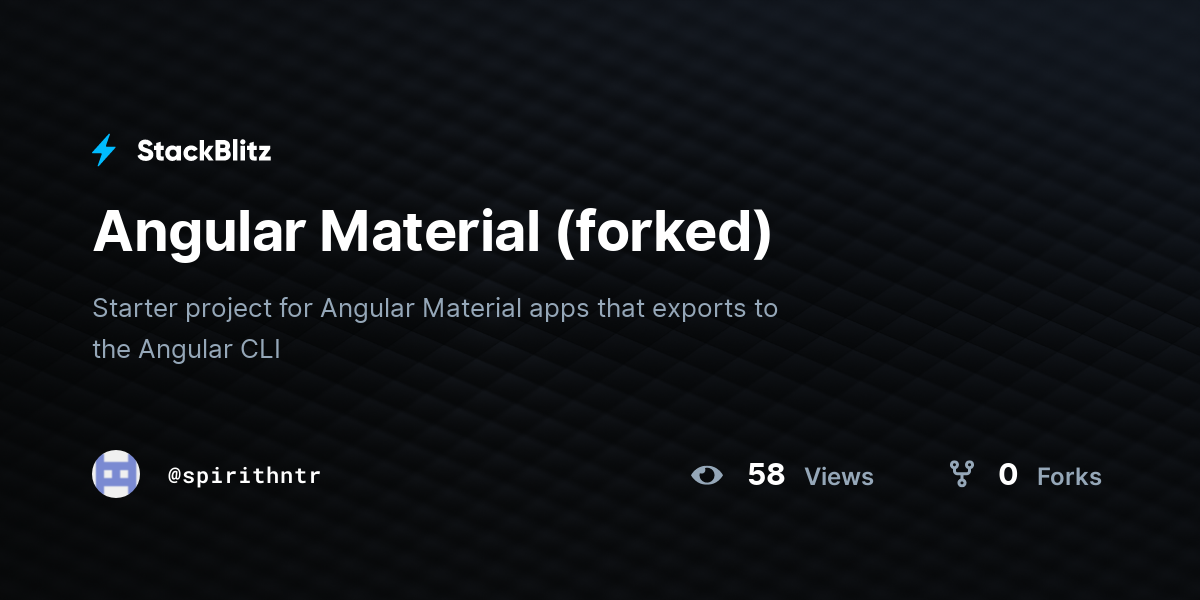 Angular Material (forked) - StackBlitz