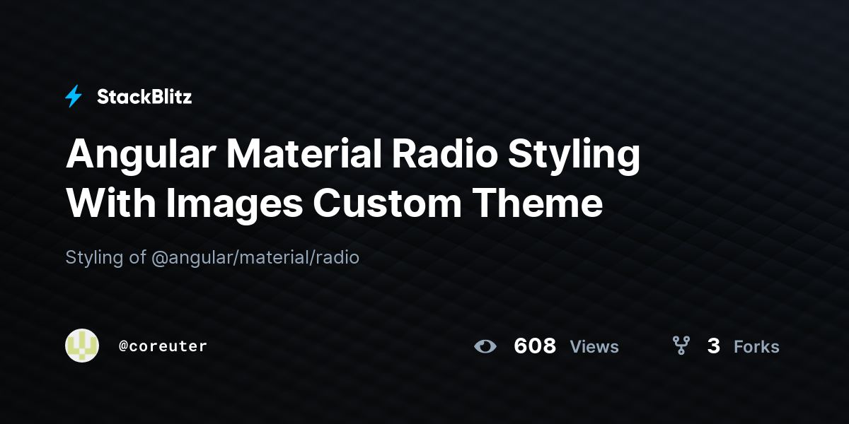 Angular Material Radio Styling With Images Custom Theme - StackBlitz