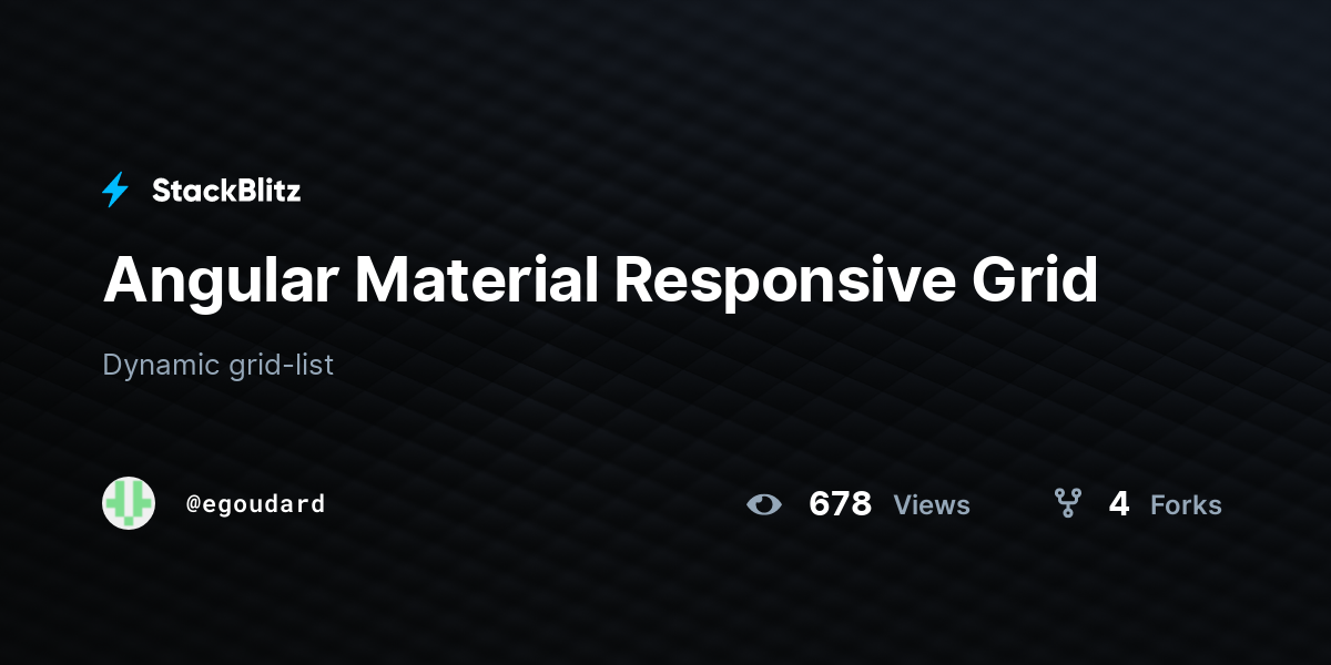 Angular Material Responsive Grid - StackBlitz