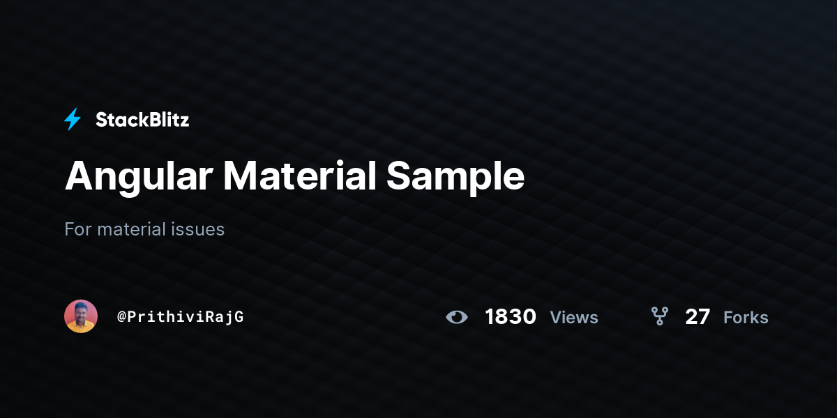 Angular Material Sample - StackBlitz