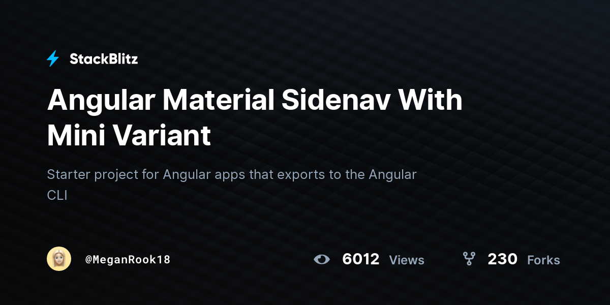 Angular Material Sidenav With Mini Variant - StackBlitz